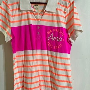 Aeropostle brand size XXL shirt, white, pink and orange